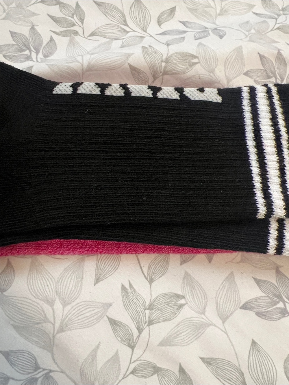 PINK vs Pink & Black Crew Socks - Pack of 2 - Picture 6 of 12